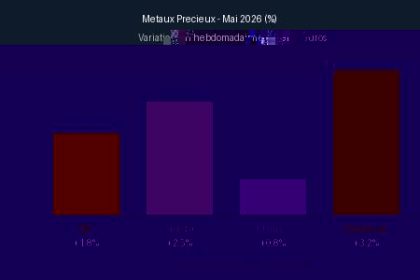 Graphique variation hebdomadaire or argent platine palladium en euros semaine du 4 au 10 mai 2026